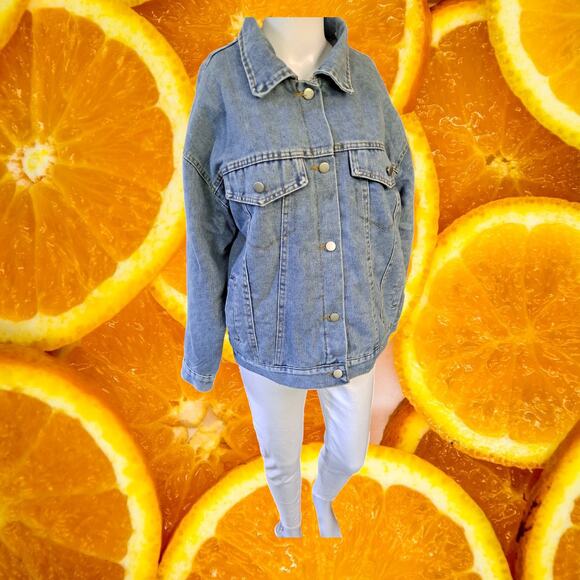 NWT Fleece Lined Denim Button Up Jacket Size Small - Picture 1 of 9